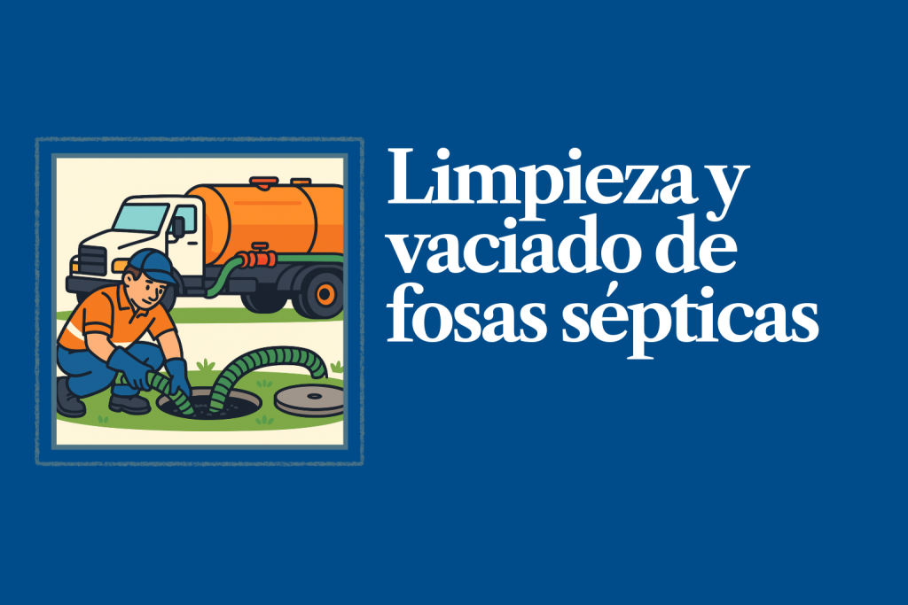 Camión cuba de FLUIXO efectuando limpieza y vaciado de fosa séptica en una vivienda en España