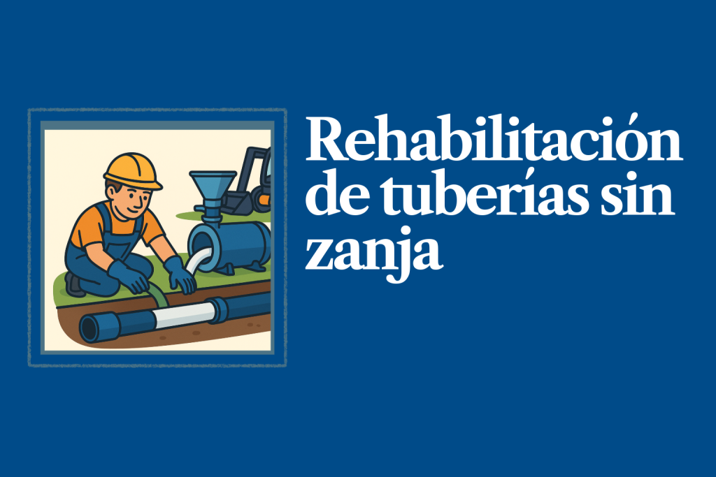 Técnico de FLUIXO reparando tubería subterránea con tecnología sin zanja en España