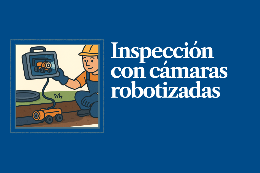 Pocero de FLUIXO inspeccionando tuberías con cámara robotizada de alta definición en España
