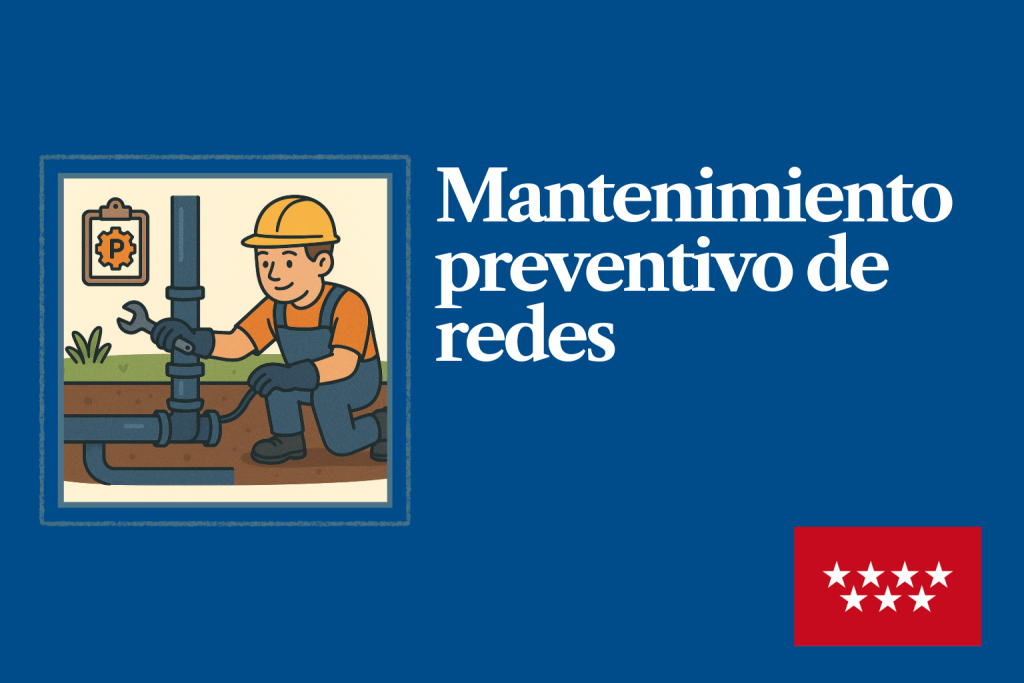 Equipo de FLUIXO realizando mantenimiento preventivo en red de saneamiento comunitaria en la comunidad de Madrid