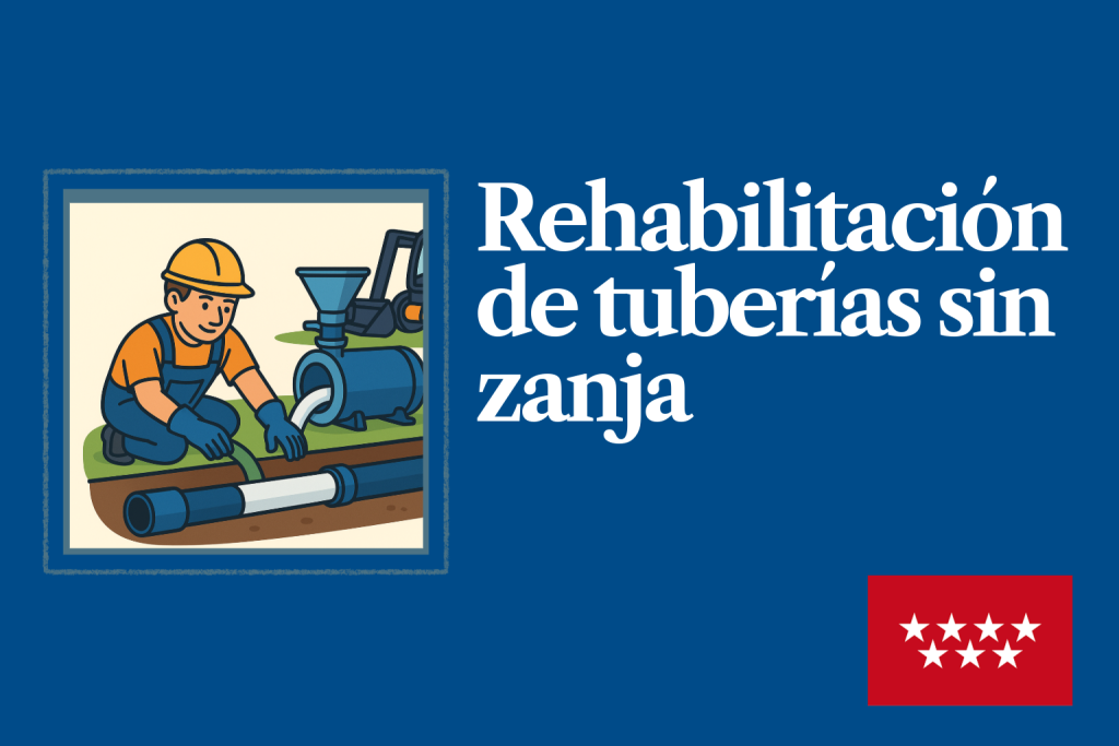 Técnico de FLUIXO reparando tubería subterránea con tecnología sin zanja en España